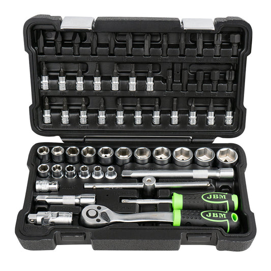 VALIGETTA DI UTENSILI 59 PEZZI CON BUSSOLE 3/8" - FINITURA ZINCO