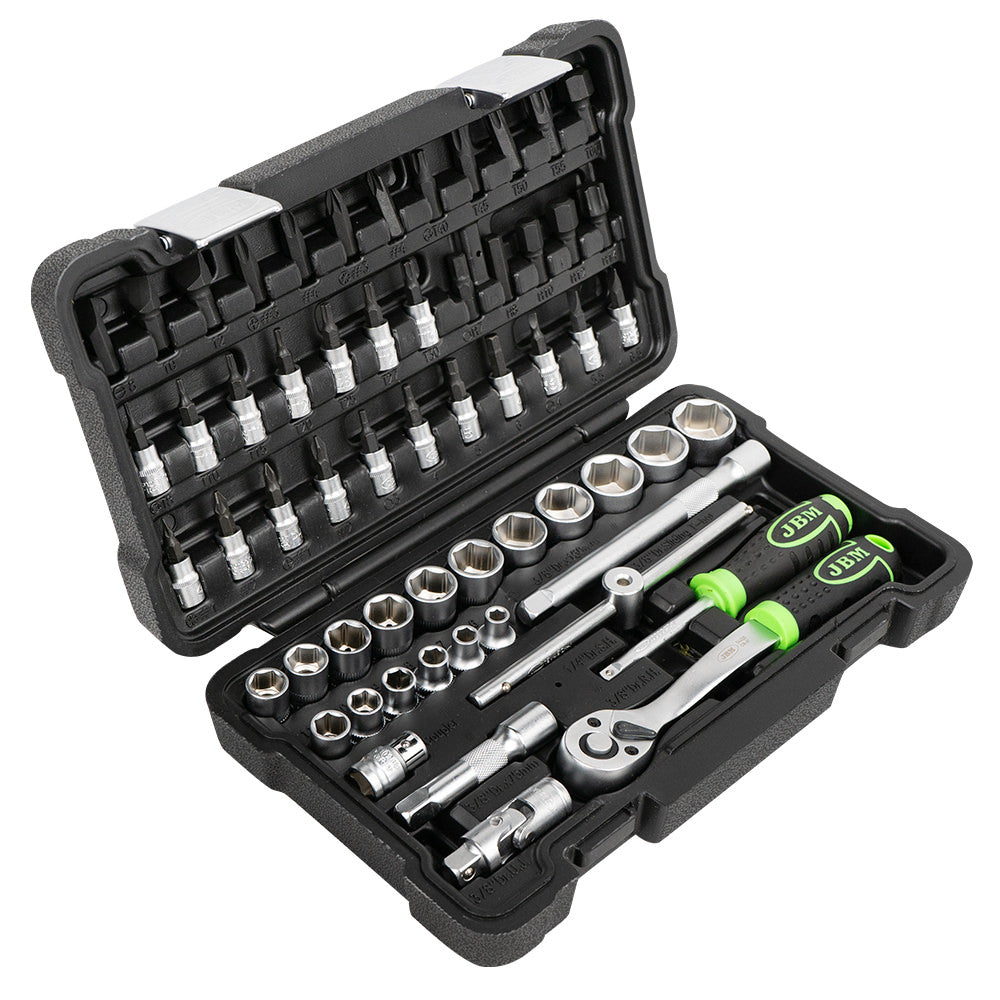 VALIGETTA DI UTENSILI 59 PEZZI CON BUSSOLE 3/8" - FINITURA ZINCO